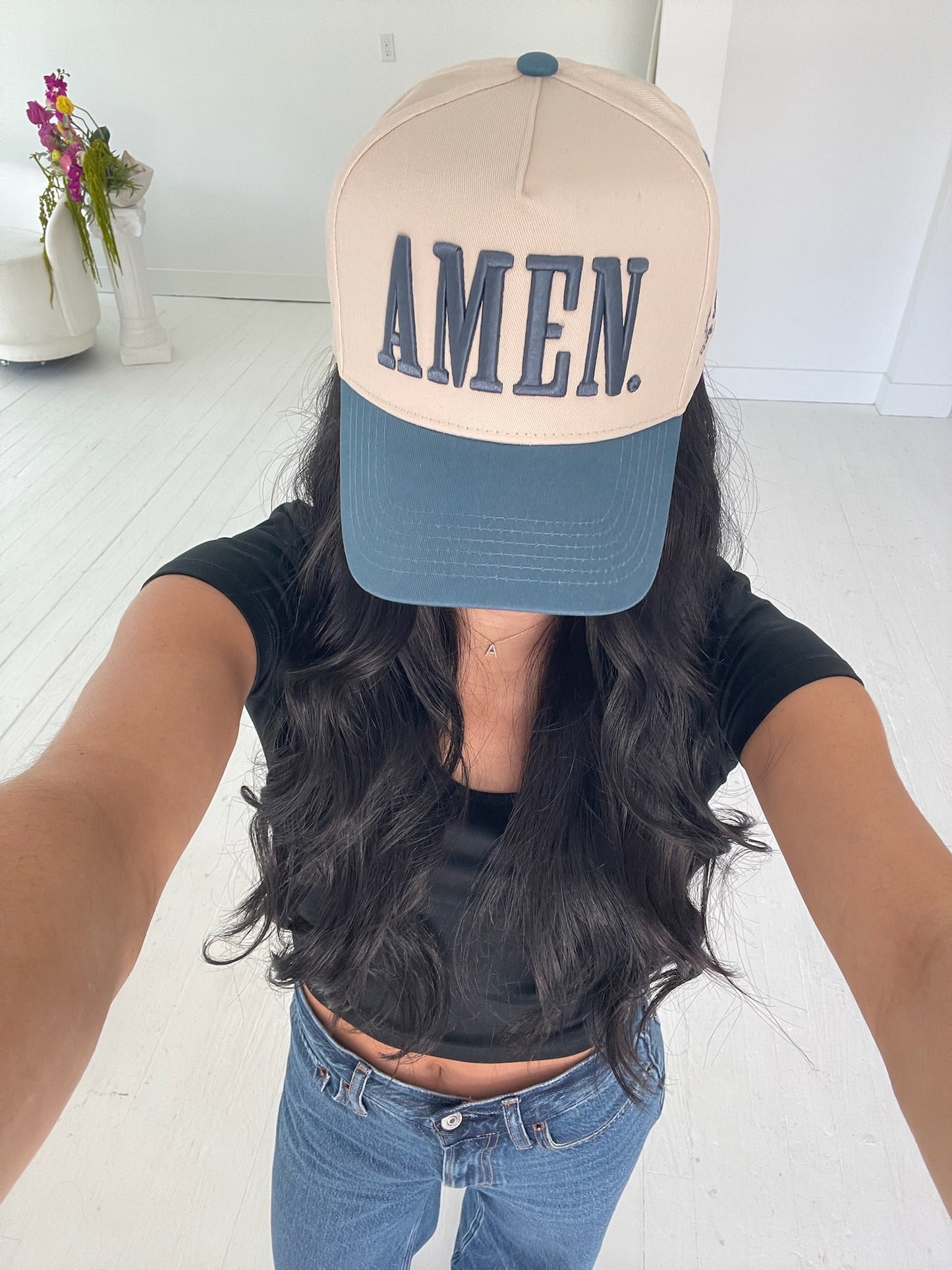 AMEN. - Slate Blue Vintage Trucker Hat - PREORDER