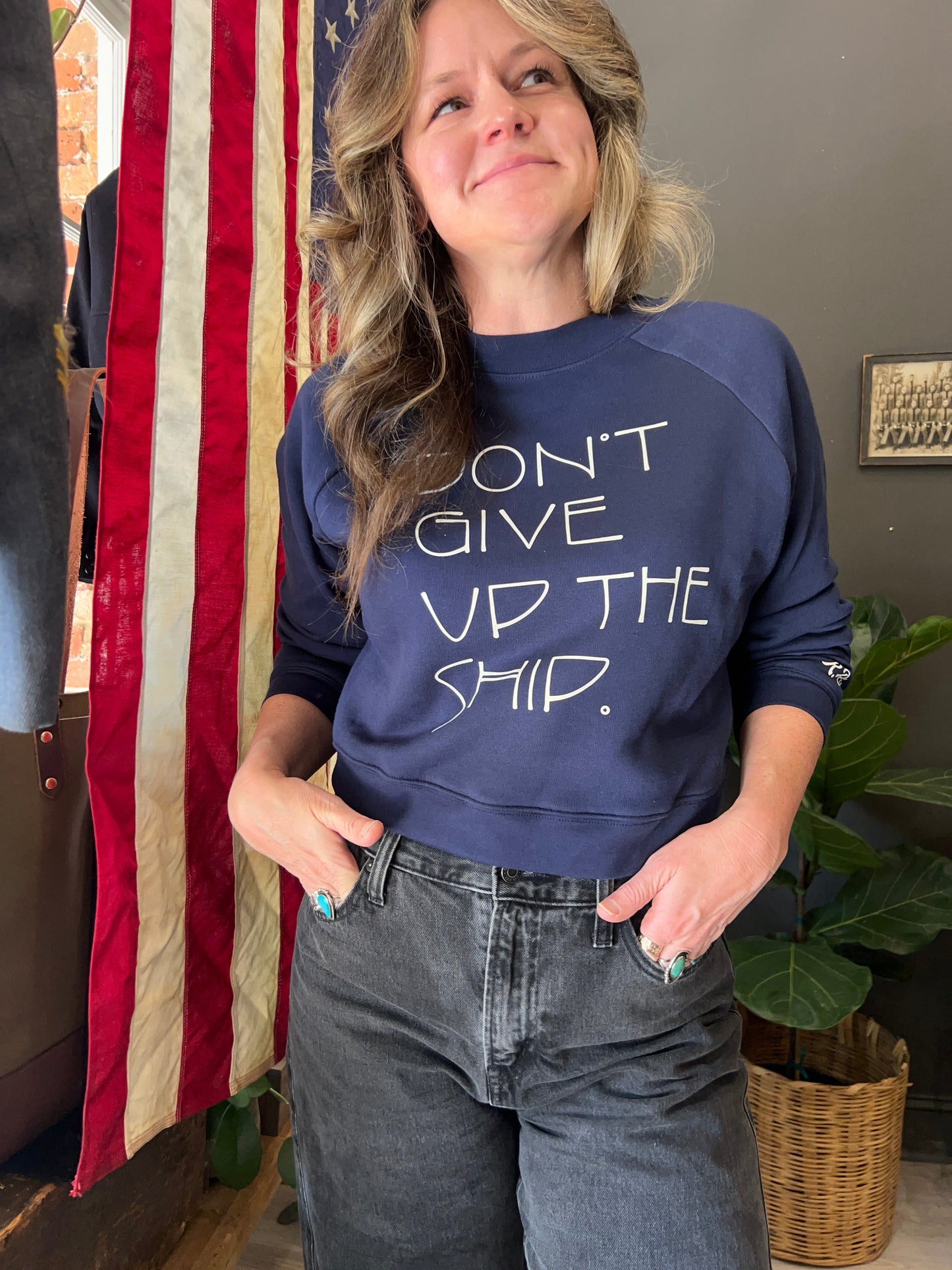 Crop Sweatshirt | Don't Give Up Ship