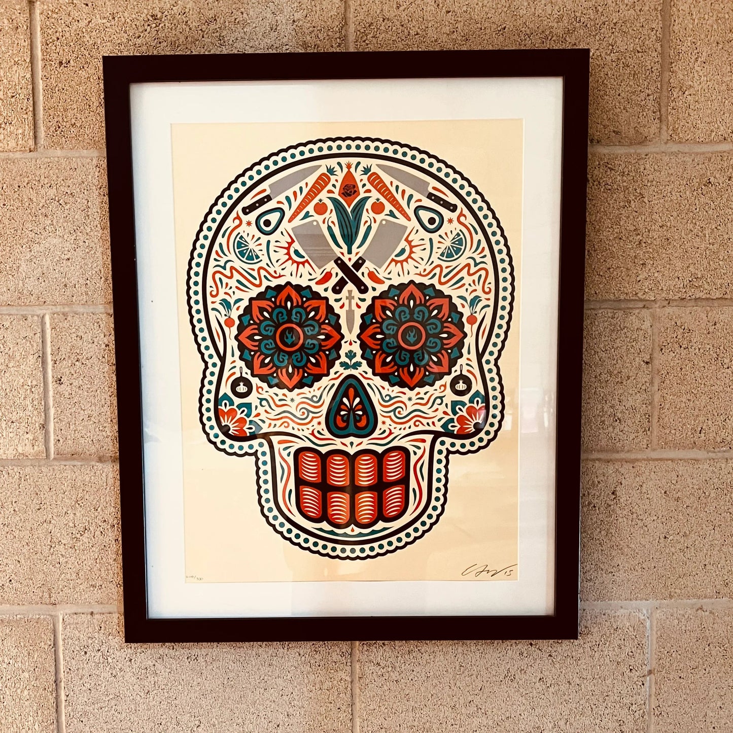 Sugar Skull by Ernesto Yerena Original Screenprint Signed and Numbered