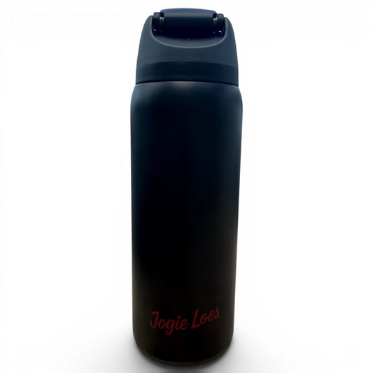 Jogie Loe's Hydration Bottle | 32oz Insulated Stainless Steel | Flip Straw Lid w/ Handle