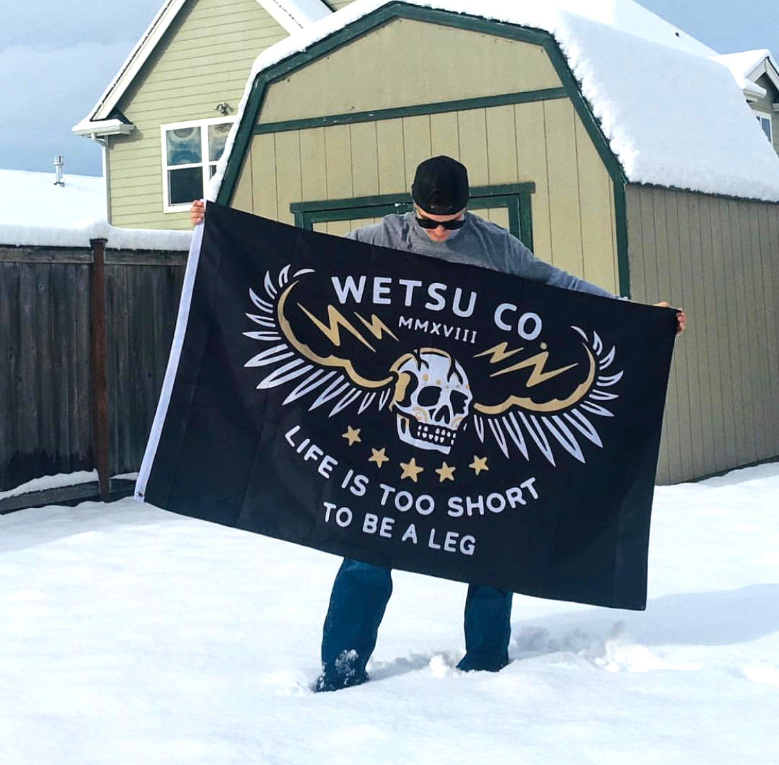 WETSU Black Double-Sided Flag