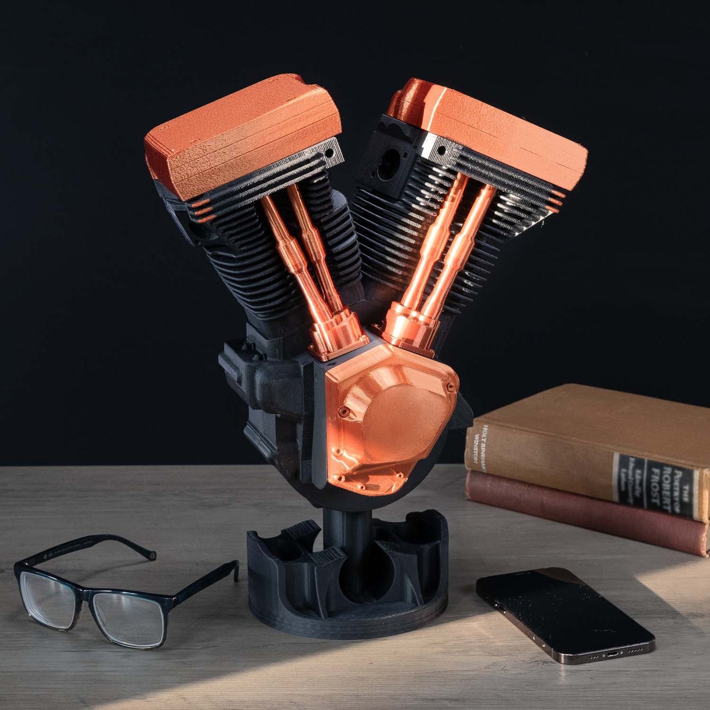 ADG42 V-Twin Engine Display - Black and Copper