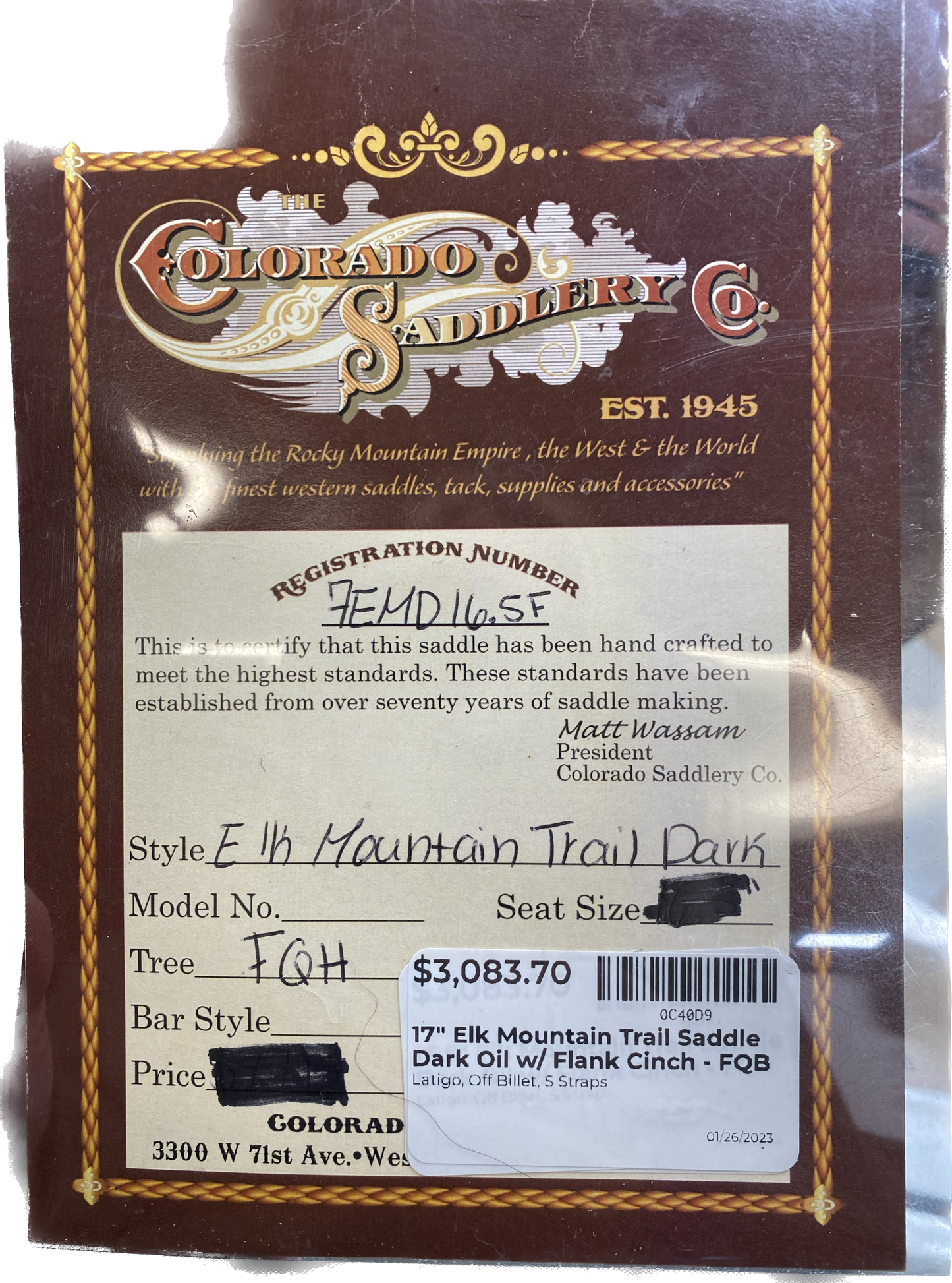 Elk Mountain Trail Dark 16.5"