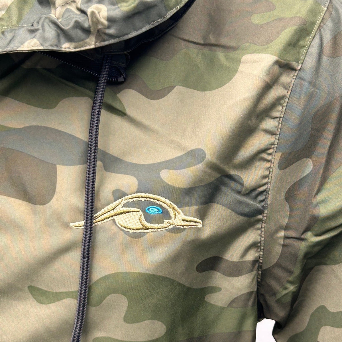 AF Waterfowl Camo Lightweight Full Zip Pullover Windbreaker Jacket - Water Resistant