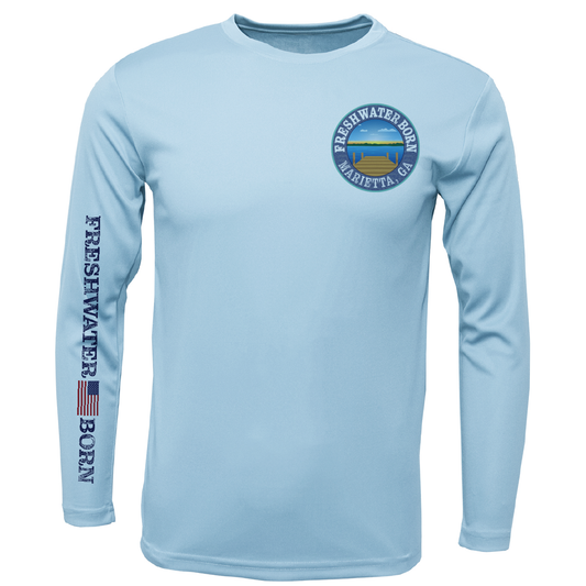Marietta, GA Freshwater Born Largemouth Bass Men's Long Sleeve UPF 50+ Dry-Fit Shirt