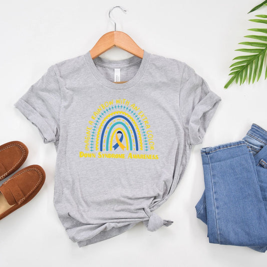Imagine a Rainbow with One More Color Down Syndrome Awareness T-Shirt