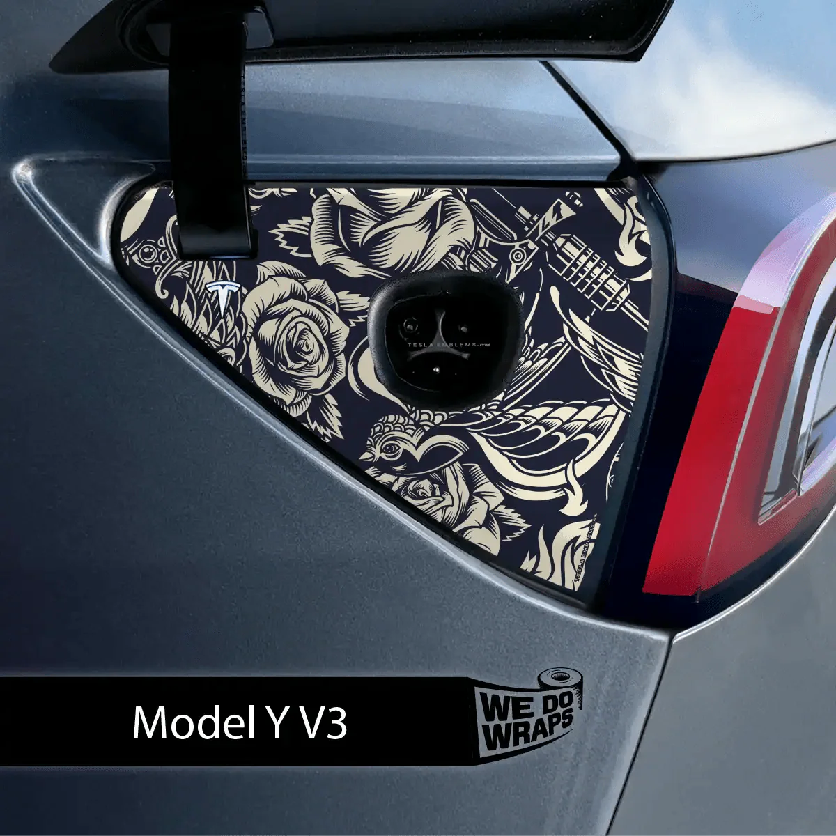 Ink & Elegance Art Tesla Charge Port Wrap | Model Y