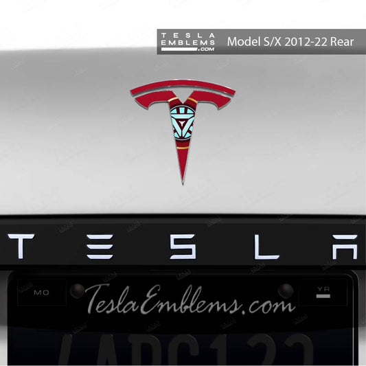 Iron Man Tesla Emblem Decals (Front + Back) | Model S