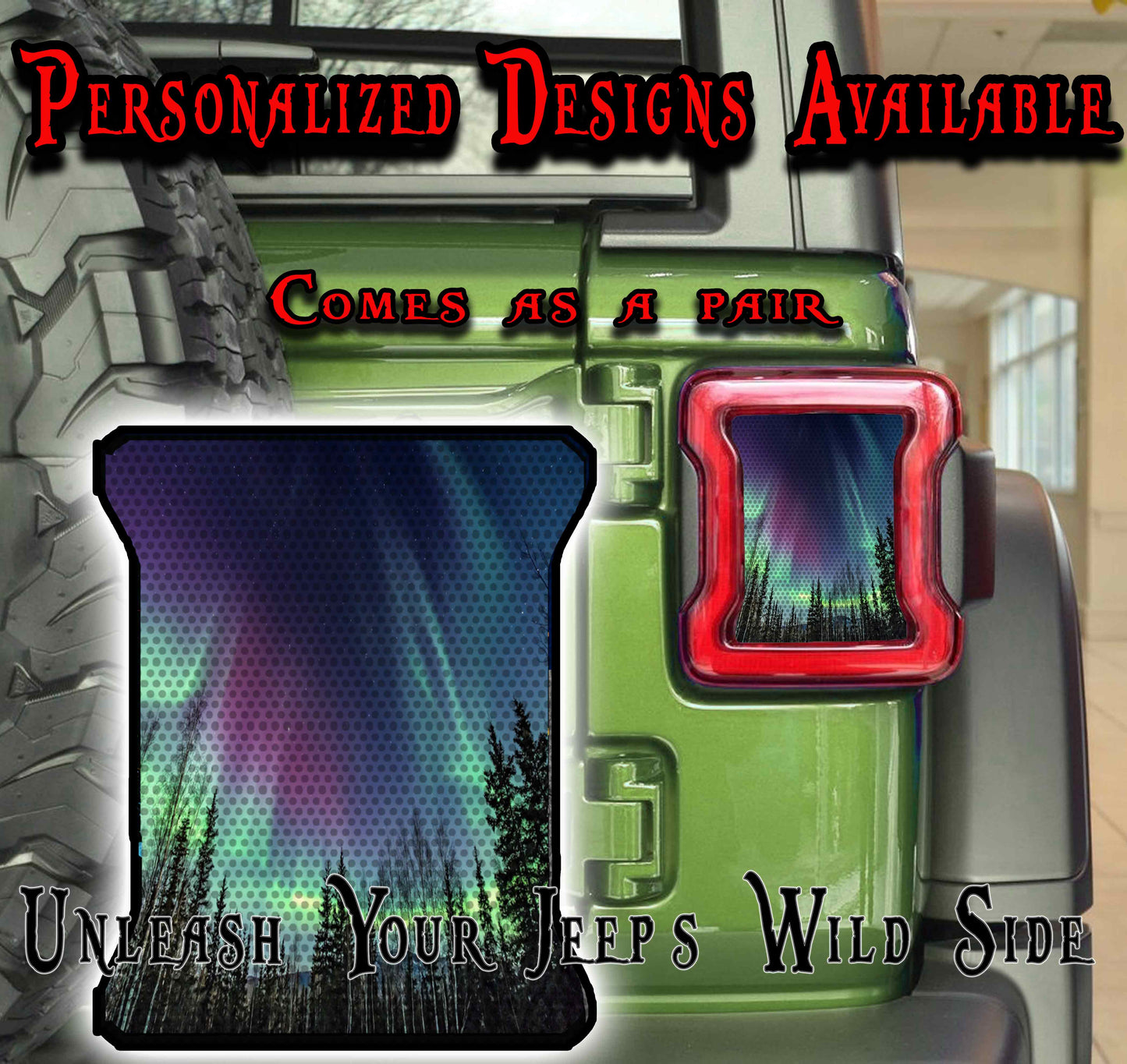 Northern lights taillights cover decal