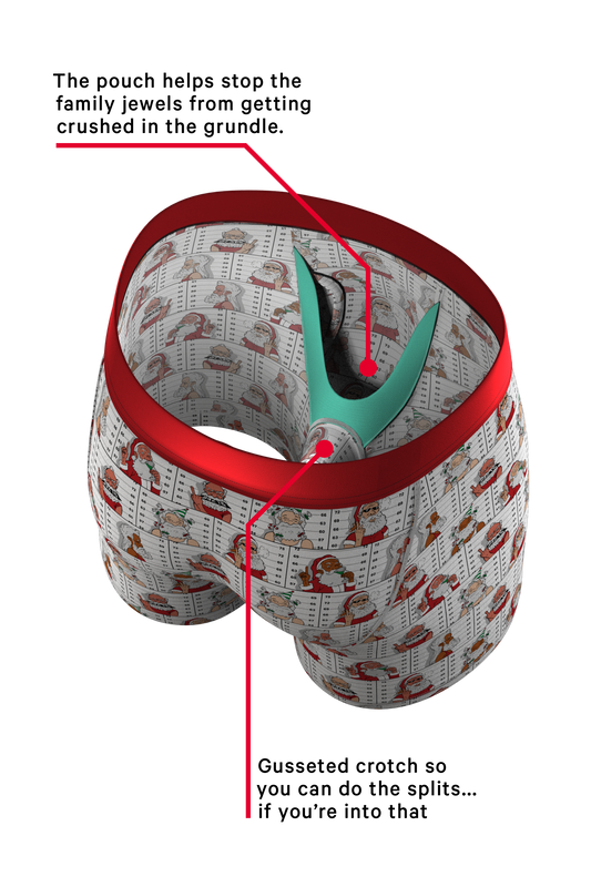 The Jailbird | Mugshot Santa Ball Hammock® Pouch Underwear With Fly
