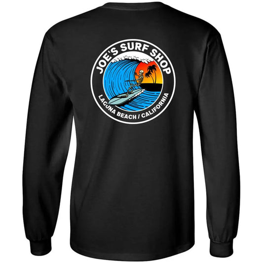 Joe's Surf Shop Skeleton Surfer Long Sleeve Tee