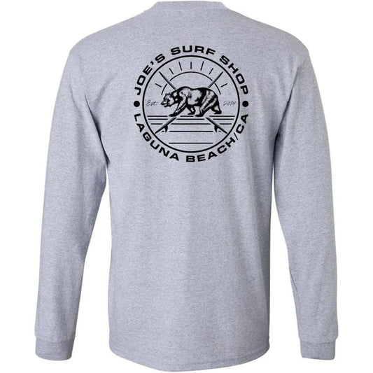 Joe's Surf Shop Vintage Surfing Bear Long Sleeve Tee