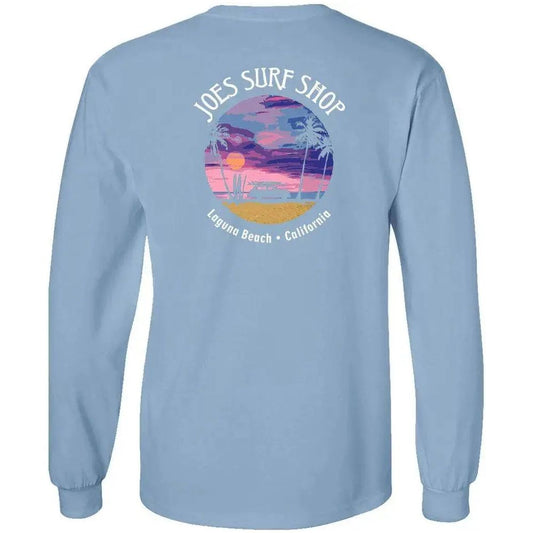 Joe's Surf Shop Wagon Silhouette Long Sleeve Cotton T-Shirt