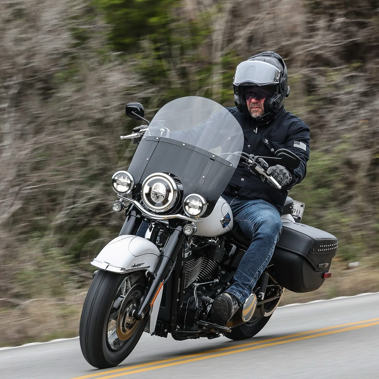 Protective SoftShell Winter Jacket for Men - Black Matte with Pads