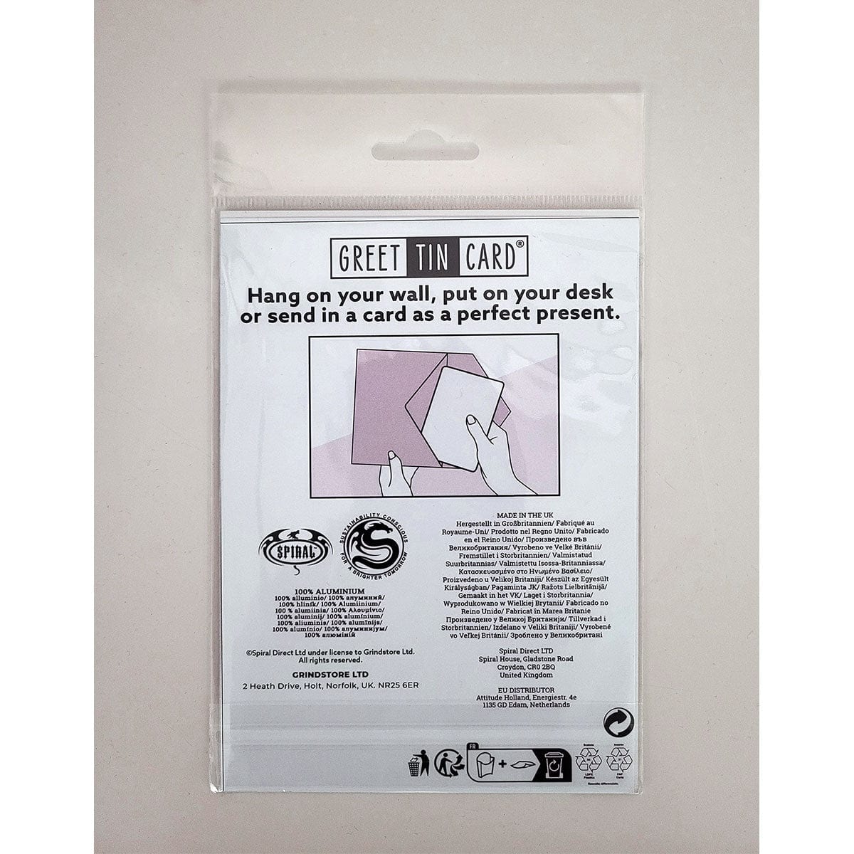 BURNT ROSE - Greet Tin Metal Cards