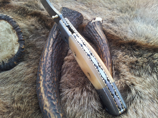 Everyday Carry Damascus Steel Folding Pocket Knife with Bone Handle – The BoneShaper