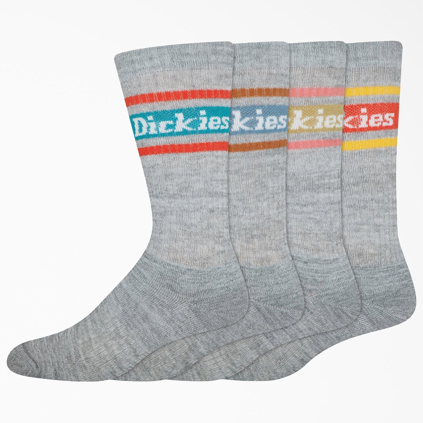 Dickies 4-Pack Skate Rugby Socks - Gray/Spring Stripe (GSP)