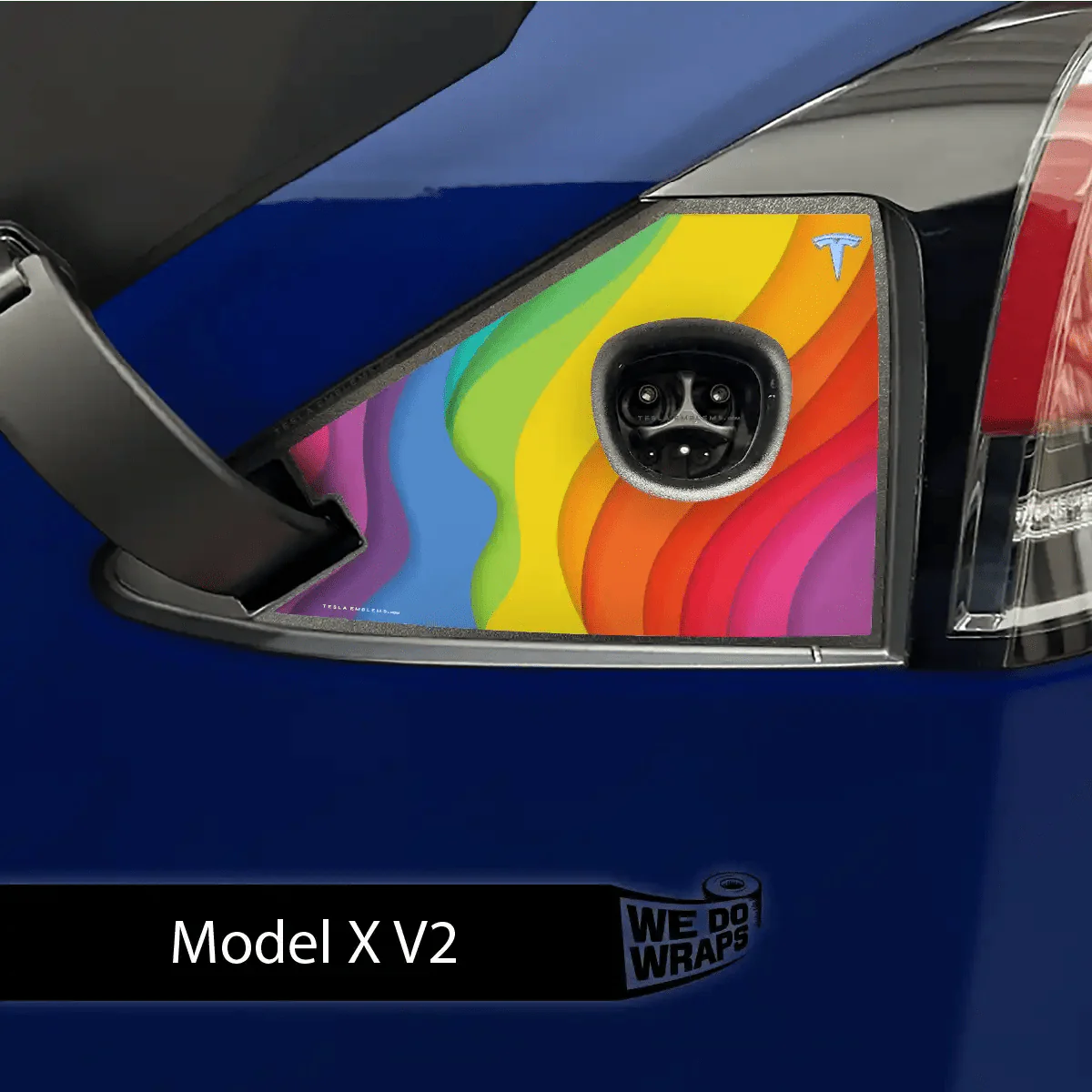 Layered Rainbow Tesla Charge Port Wrap | Model X