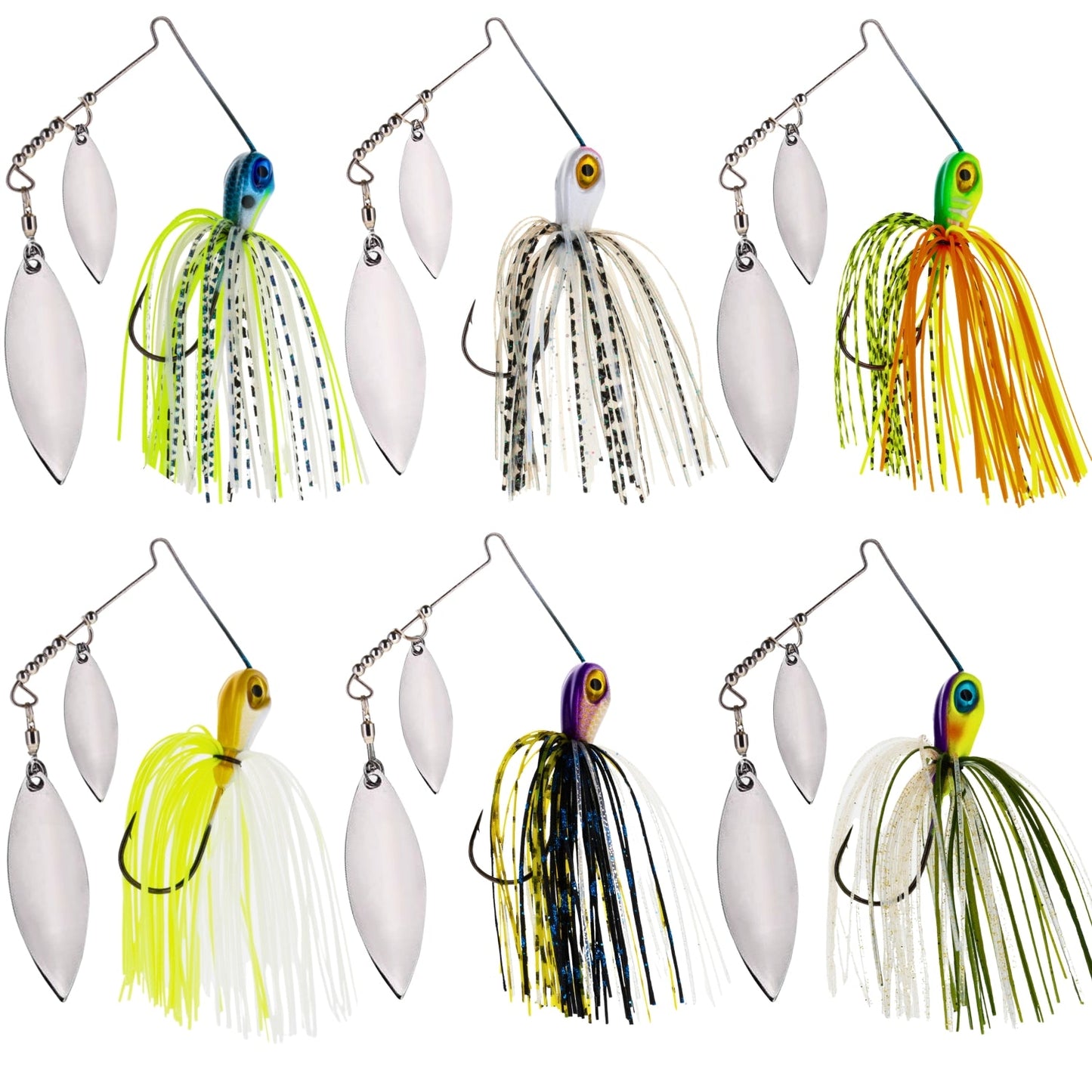 Reaction Tackle Lead Double Willow Blade Spinnerbait Jigs (3-Pack) - New