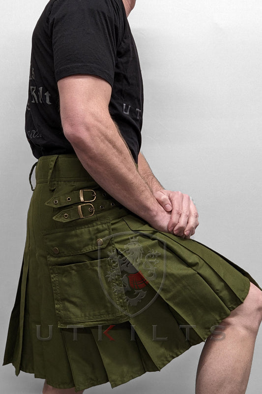 Utility Kilt – GlenLoch, Olive Green