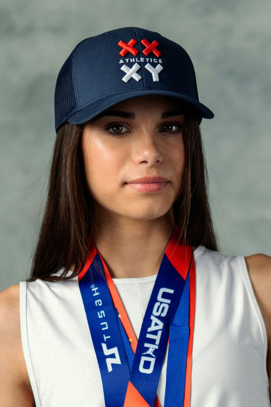 Logo Trucker Cap on Navy