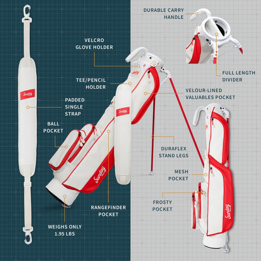 The Loma | Red & Off-White Par 3 Bag