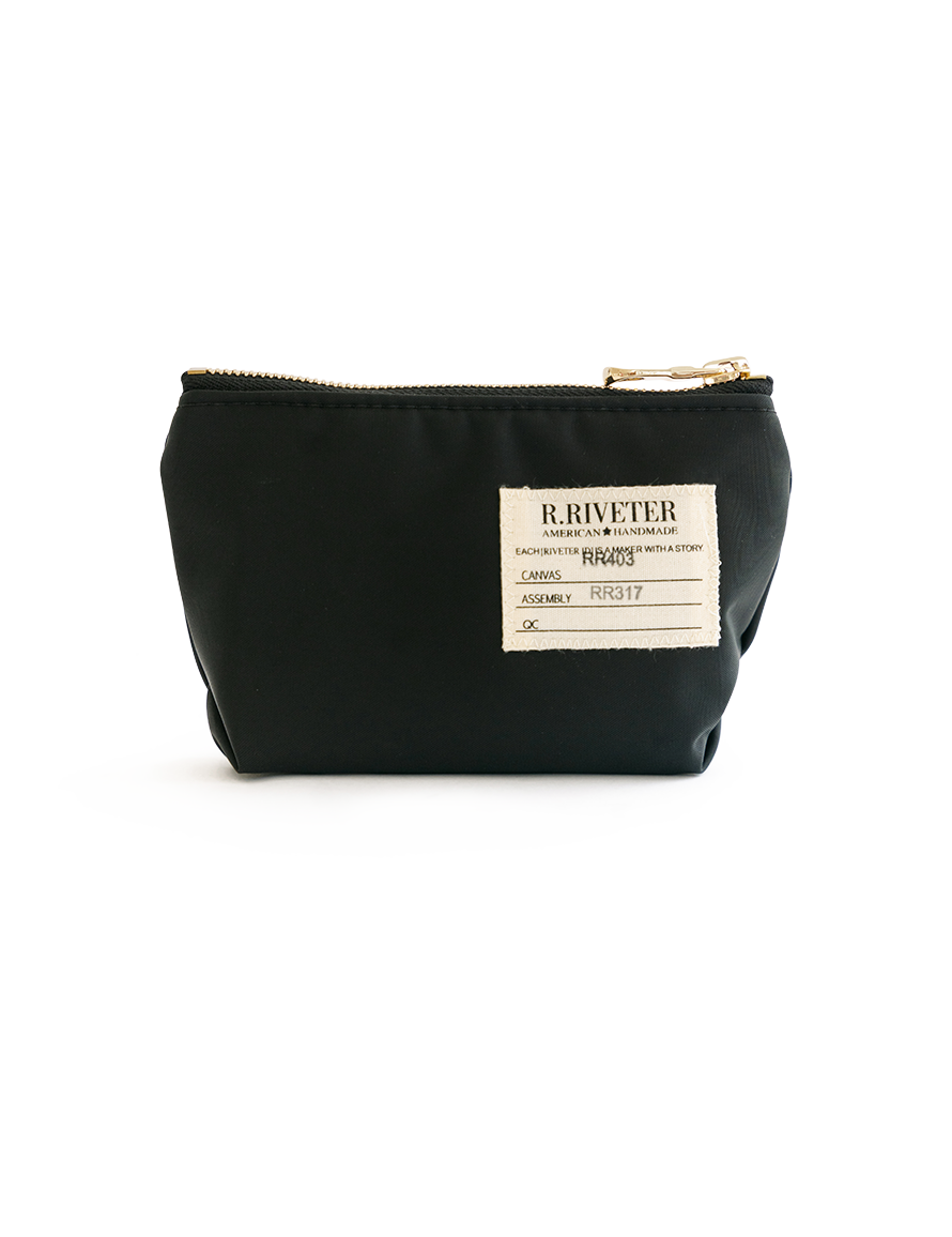Lucy Mini Zipper Pouch | Black Nylon