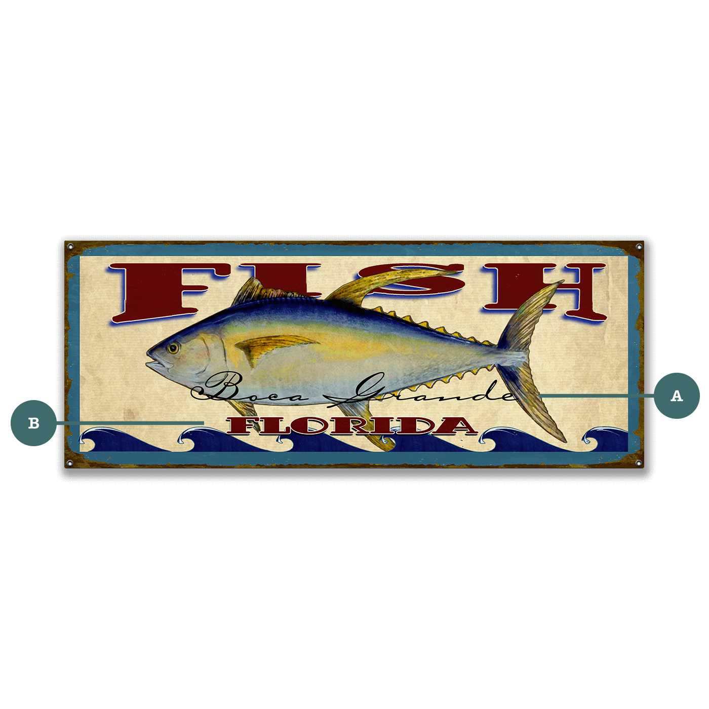 Catch of the Day Saltwater Fishing Sign Wall Decor