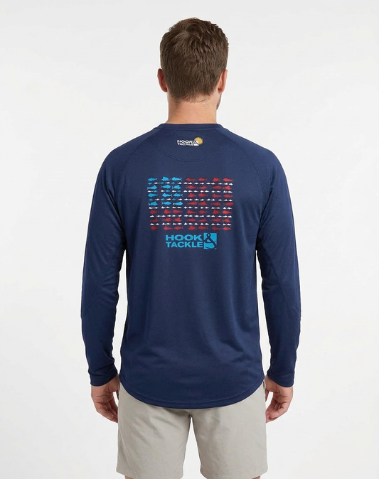 Men's American Fish L/S UV Fishing Shirt