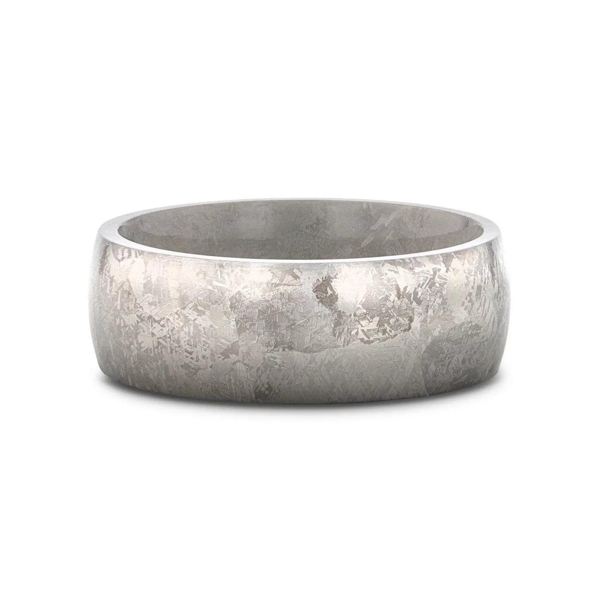 MAGELLANIC Domed Titanium Ring with Meteorite Pattern – 8mm