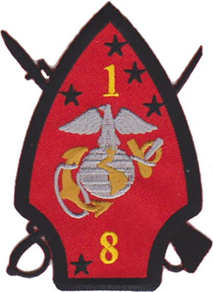 1st Battalion 8th Marines USMC Patch - Hook and Sew-On Versions
