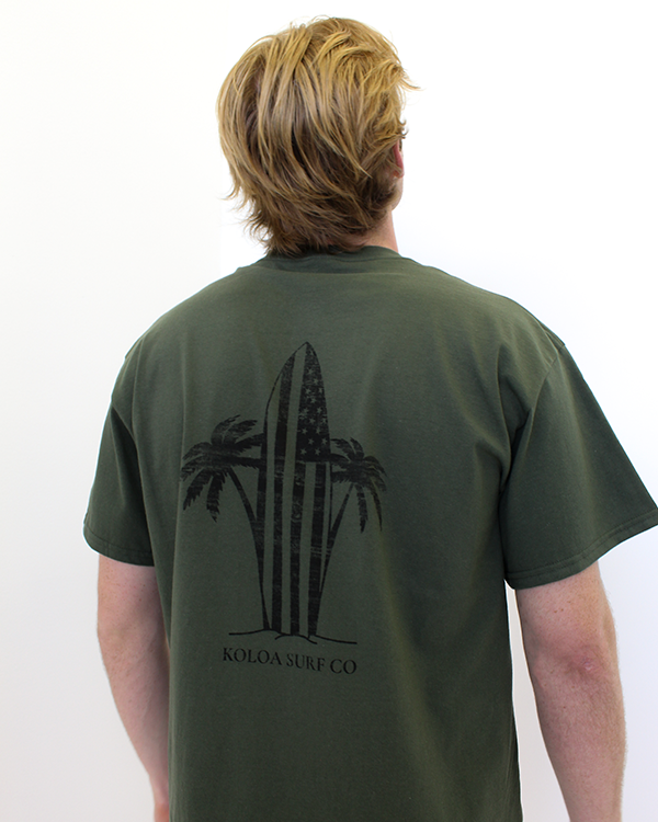 Koloa Retro USA Surfboard Heavyweight T-Shirt