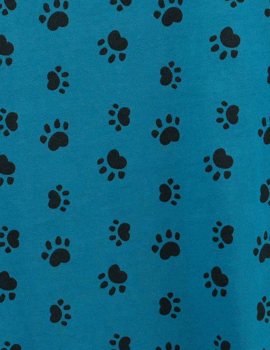 Kids Dog Blue Paw Print Pajamas