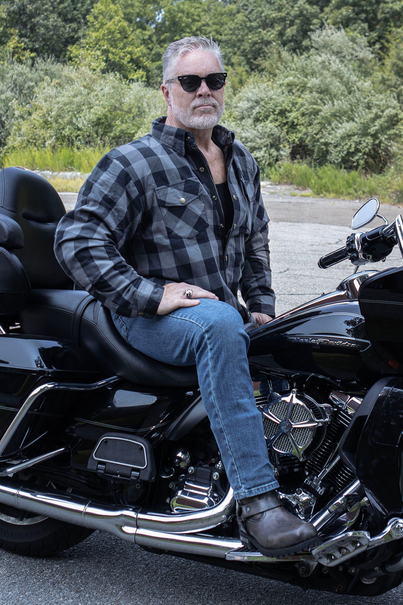 Milwaukee Leather MPM1630 Men's Plaid Flannel Biker Shirt w/ CE Armor - Reinforced w/ Aramid Fibers