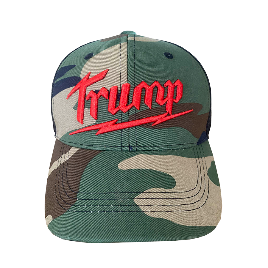 Trump Lightning Bolt - Camo Trucker Hat - 2287