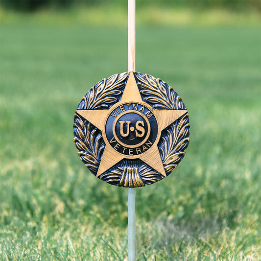Vietnam Veteran Grave Marker & Flag Holder with Aluminum Ground Spike | Made in USA