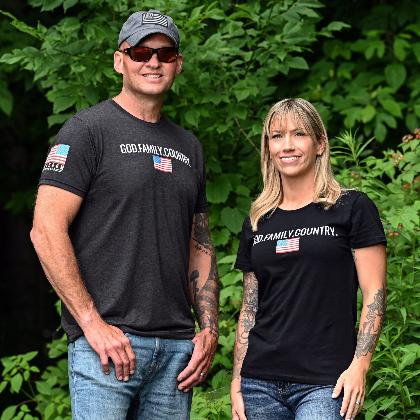 Women's God Family Country Patriotic T-Shirt