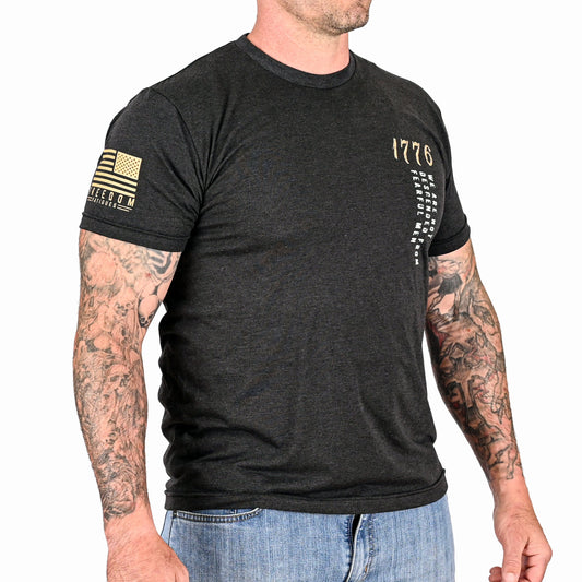 Men's We Are Not Descended from Fearful Men Patriotic T-Shirt - Heather Black