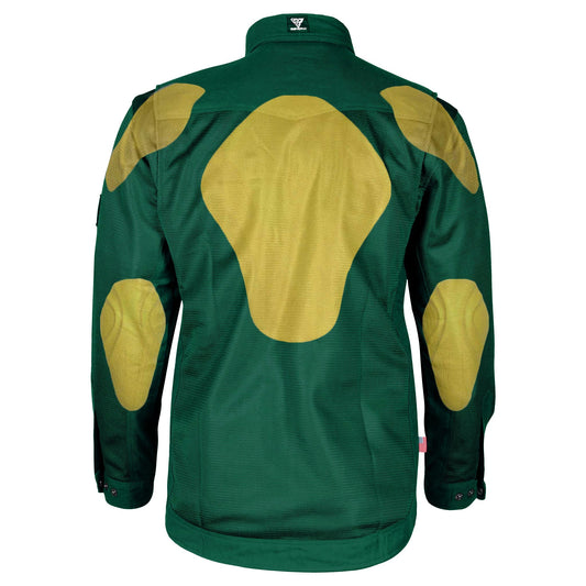 Protective Summer Mesh Shirt - Dark Green Solid with Pads