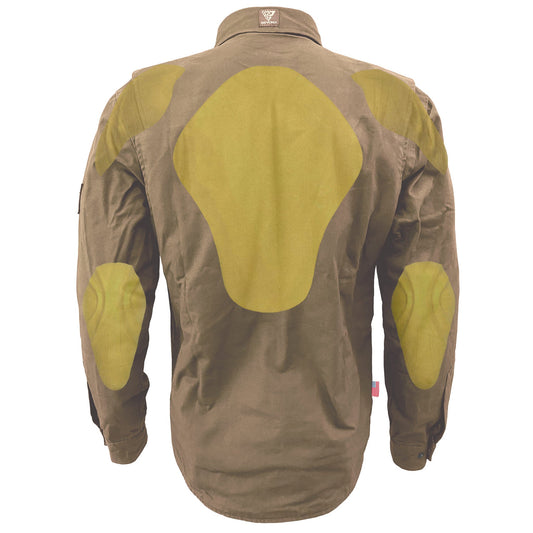 Protective Canvas Jacket for Men - Camel with Pads