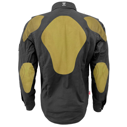 Protective Canvas Jacket for Men - Dark Grey with Pads