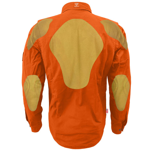 Protective Canvas Jacket for Men - Orange with Pads