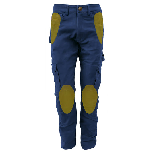 Relaxed Fit Cargo Pants - Navy Blue with Pads