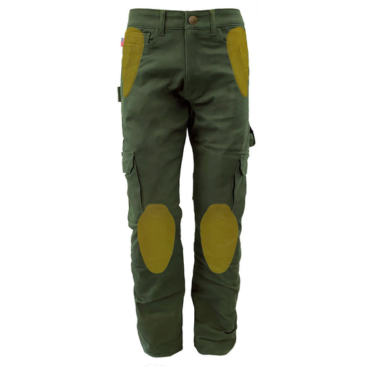 Loose Fit Cargo Pants (Extra Wide) - Army Green with Pads