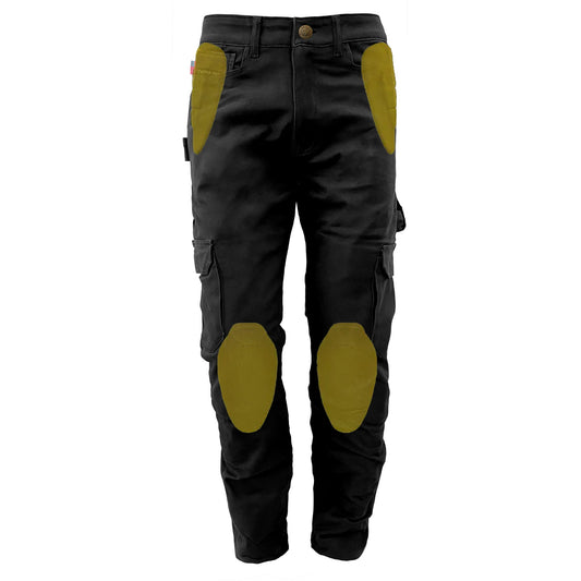 Loose Fit Cargo Pants (Extra Wide) - Black with Pads