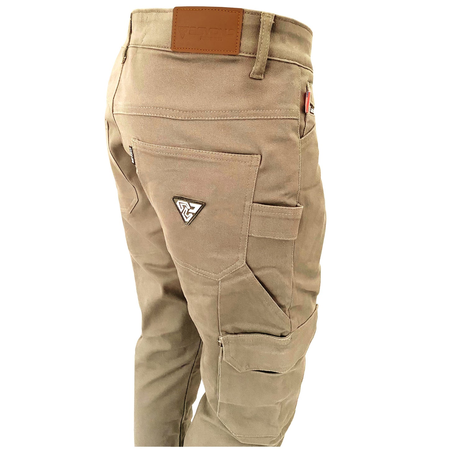 Loose Fit Cargo Pants (Extra Wide) - Khaki Solid with Pads