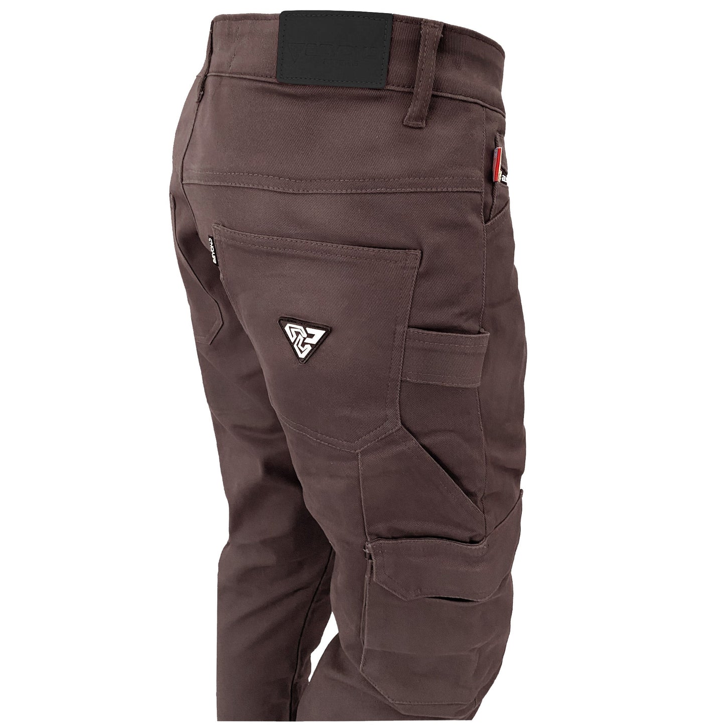 Relaxed Fit Cargo Pants - Dark Coffee with Pads 