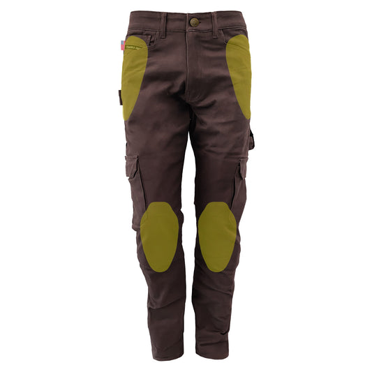 Relaxed Fit Cargo Pants - Dark Coffee with Pads 