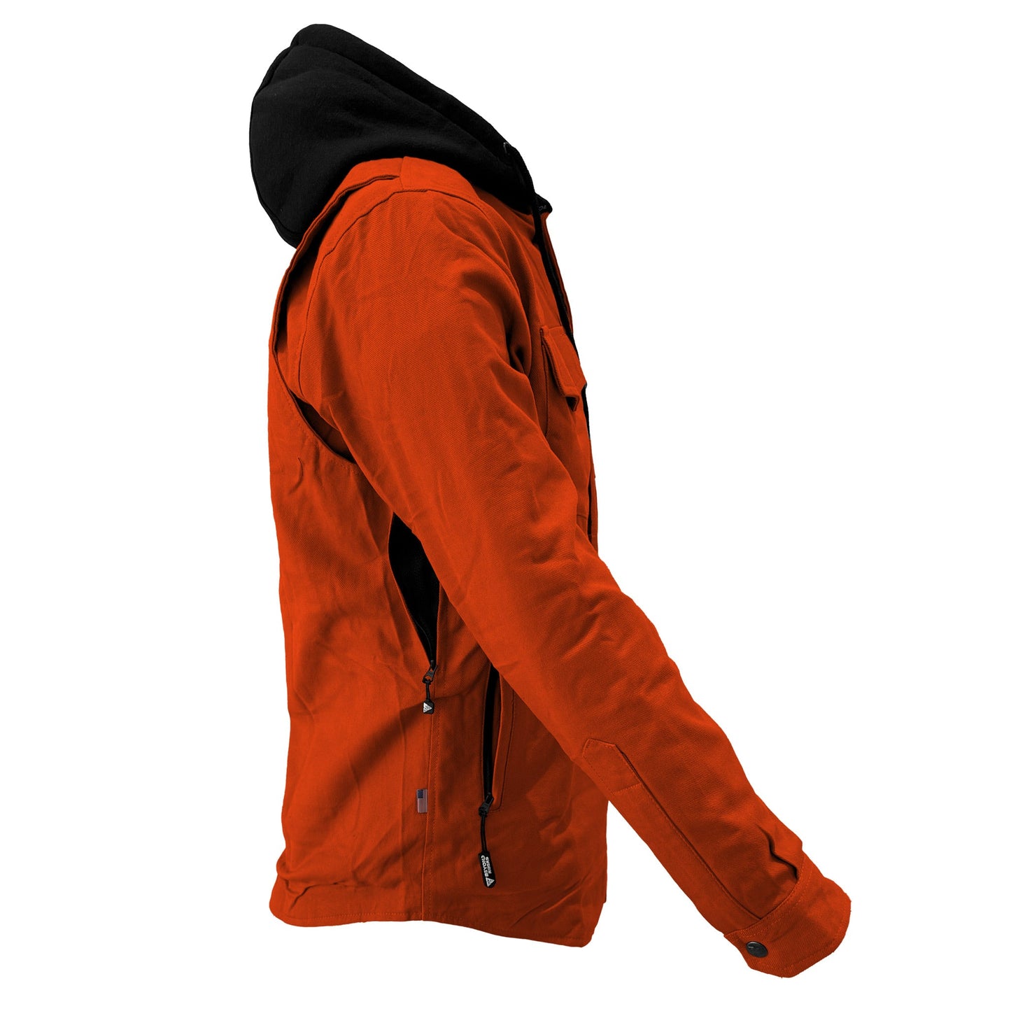 Protective Flannel Hoodie For Men - Orange Solid