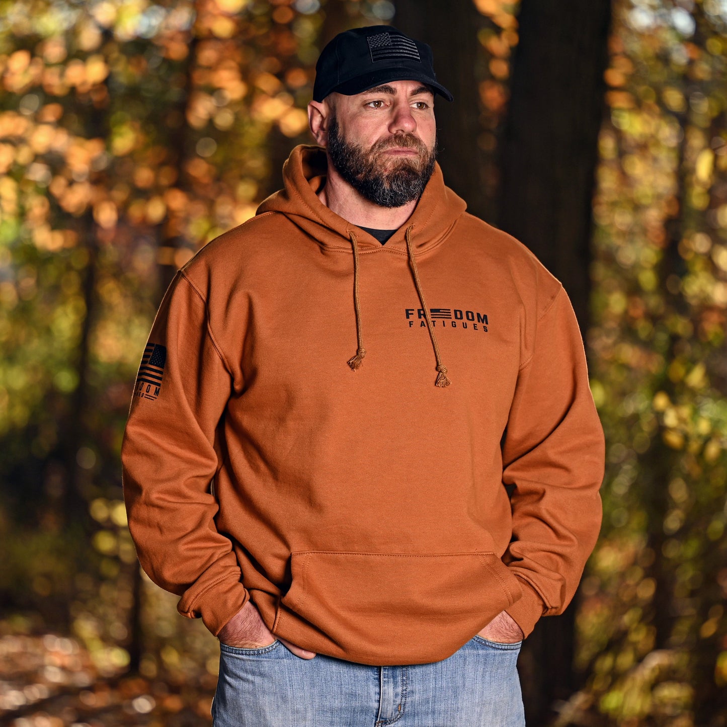 Men's Heavyweight Oversized American Flag Patriotic Hoodie